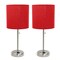 LimeLights Stick Lamp with Charging Outlet and Fabric Two Pack Set - Red